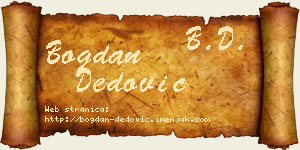 Bogdan Dedović vizit kartica